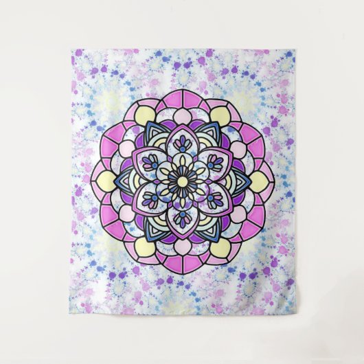 Spring Mandala Tapestry Wandteppich (Vorderseite)
