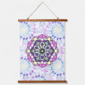 Spring Mandala Wood Topped Wall Tapestry Wandteppich Mit Holzrahmen (Vorderseite)