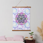 Spring Mandala Wood Topped Wall Tapestry Wandteppich Mit Holzrahmen (Schlafzimmer)