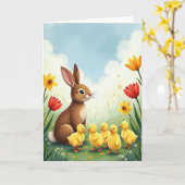 Spring Meadow Animal Card Karte (Gelbe Blume)