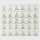 Spring Meadow Bunny Wrapping Paper Geschenkpapier (Flach)