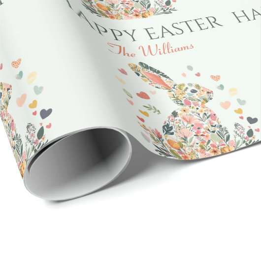 Spring Meadow Bunny Wrapping Paper Geschenkpapier (Rolleneckpunkt)