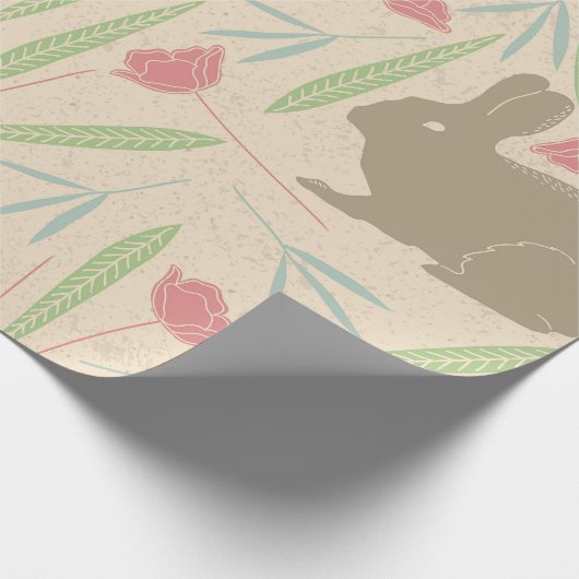 Spring Meadow Bunny Wrapping Paper Geschenkpapier (Ecke)