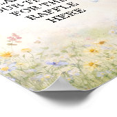 Spring Meadow Diaper Raffle Wildflower Sign Poster (Ecke)