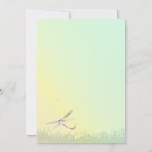 Spring Meadow Dragonfly Hochzeitessen der Probe Einladung (Rückseite)