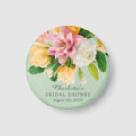 Spring Meadow Floral Brautparty Magnet<br><div class="desc">Schönes Blumendesign mit einem wunderschönen Bouquet aus Pfirsich,  Rosa,  Gelb und Weiß-Blume Set auf einem grünen Hintergrund. Dreh unser Design vorbei,  um einen koordinierenden Blumenbacken für eine besondere Touch zu sehen.</div>