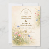 Spring Meadow Floral Wedding Einladung (Vorderseite)