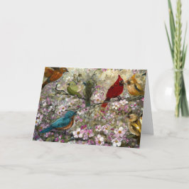Spring Meet: Colorful Songbirds Bird Lovers Gifts Karte