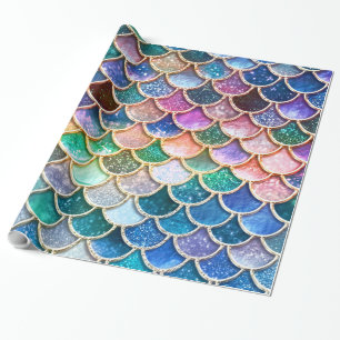 Spring Mermaid Glitzer Scales - Mermaidscales Geschenkpapier