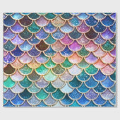Spring Mermaid Glitzer Scales - Mermaidscales Geschenkpapier (Flach)