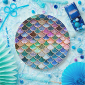 Spring Mermaid Glitzer Scales - Mermaidscales Pappteller (Party)