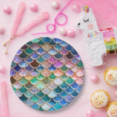 Spring Mermaid Glitzer Scales - Mermaidscales Pappteller (Party)