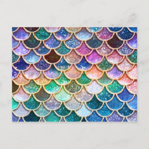 Spring Mermaid Glitzer Scales - Mermaidscales Postkarte