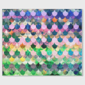 Spring Mermaidskales Mermaid Fishskales Scales Geschenkpapier (Flach)