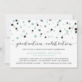 Spring Mint Confetti Dots Abschluss Einladung (Vorderseite)