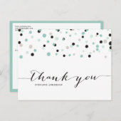Spring Mint Confetti Dots Danke Postcard Postkarte (Vorne/Hinten)