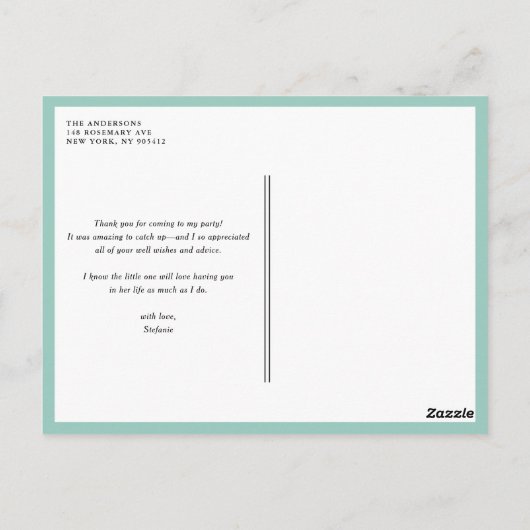 Spring Mint Confetti Dots Danke Postcard Postkarte (Rückseite)