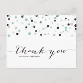 Spring Mint Confetti Dots Danke Postcard Postkarte (Vorderseite)