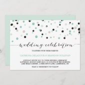 Spring Mint Confetti Dots Einladung Hochzeit (Vorne/Hinten)