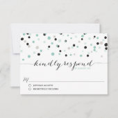 Spring Mint Confetti Dots Wedding RSVP Card (Vorderseite)