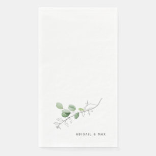 Spring Modern Watercolor & Pencil Botanischer Gast Serviette