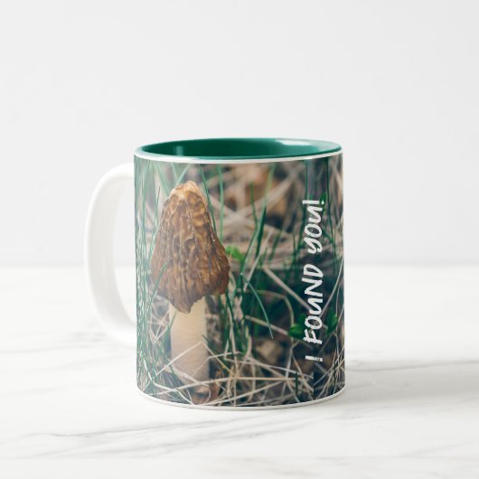 Spring Morel Mushroom Zweifarbige Tasse (Vorderseite Links)