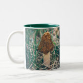 Spring Morel Mushroom Zweifarbige Tasse (Links)