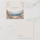 Spring Mountain Gold Frame Floral Landscape Quadratische Visitenkarte (Vorne/Hinten)