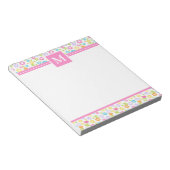 Spring Multi Color Blume Monogram Notepad Notizblock (angewinkelt)
