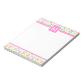 Spring Multi Color Blume Monogram Notepad Notizblock (Rotiert)