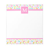 Spring Multi Color Blume Monogram Notepad Notizblock (Vorderseite)