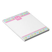 Spring Multi Color Blume Monogram Notepad Notizblock (angewinkelt)