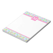 Spring Multi Color Blume Monogram Notepad Notizblock (Rotiert)