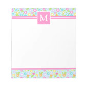 Spring Multi Color Blume Monogram Notepad Notizblock (Vorderseite)