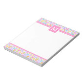 Spring Multi Color Blume Monogram Notizblock (Rotiert)