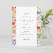 Spring Multi Color Florals Hochzeit 4 Einladung (Stehend Vorderseite)