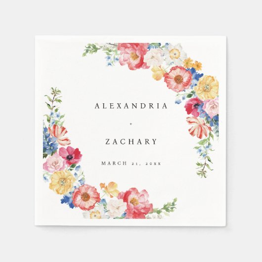 Spring Multi Color Florals Napkins Serviette (Vorderseite)