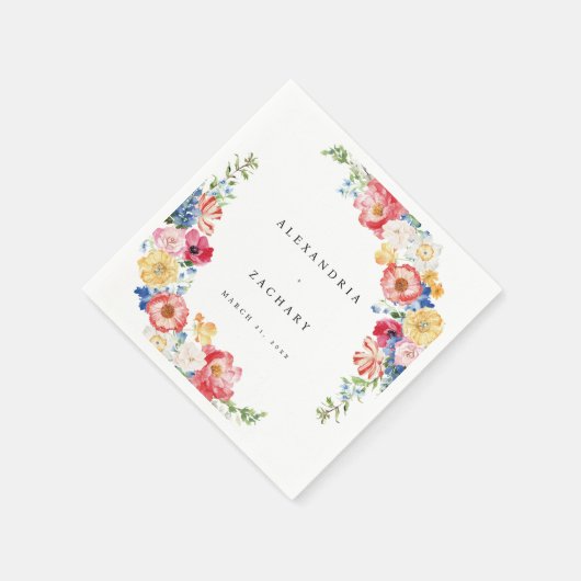 Spring Multi Color Florals Napkins Serviette (Ecke)