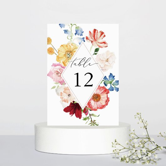 Spring Multi Color Florals Tischnummer