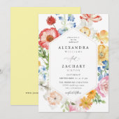 Spring Multi Color Florals Wedding 2 Einladung (Vorne/Hinten)