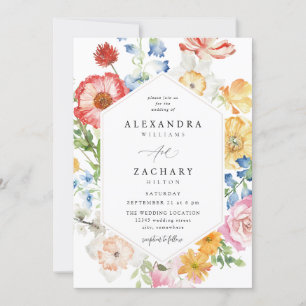Spring Multi Color Florals Wedding 2 Einladung