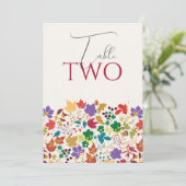 Spring Mustard Meadow Flower Wedding Table Number Einladung (Stehend Vorderseite)