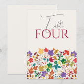 Spring Mustard Meadow Flower Wedding Table Number Einladung (Vorne/Hinten)