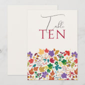 Spring Mustard Meadow Flower Wedding Table Number Einladung (Vorne/Hinten)