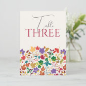 Spring Mustard Meadow Flower Wedding Table Number Einladung (Stehend Vorderseite)