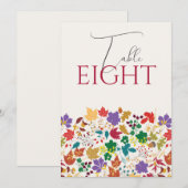 Spring Mustard Meadow Flower Wedding Table Number Einladung (Vorne/Hinten)