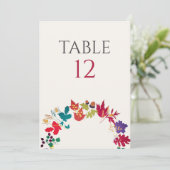 Spring Mustard Meadow Flower Wedding Table Number Einladung (Stehend Vorderseite)
