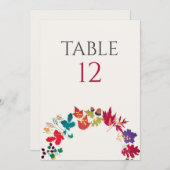 Spring Mustard Meadow Flower Wedding Table Number Einladung (Vorne/Hinten)