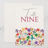 Spring Mustard Meadow Flower Wedding Table Number Einladung (Vorne/Hinten)