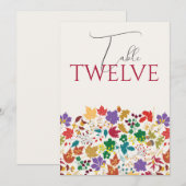 Spring Mustard Meadow Flower Wedding Table Number Einladung (Vorne/Hinten)